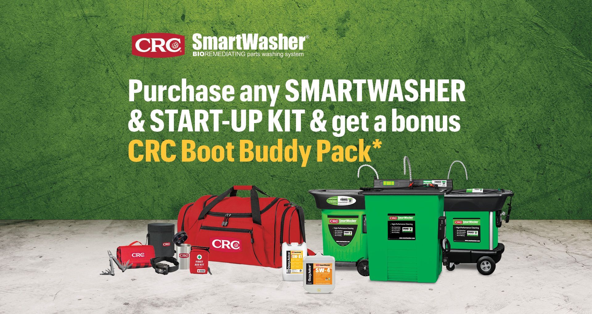 Purchase a CRC SmartWasher and receive a CRC Boot Buddy Pack!