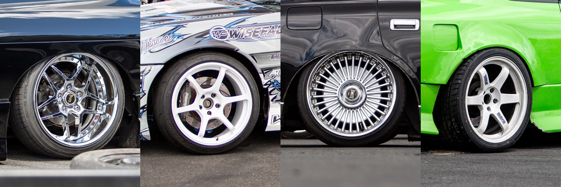 Picture of four different wheels