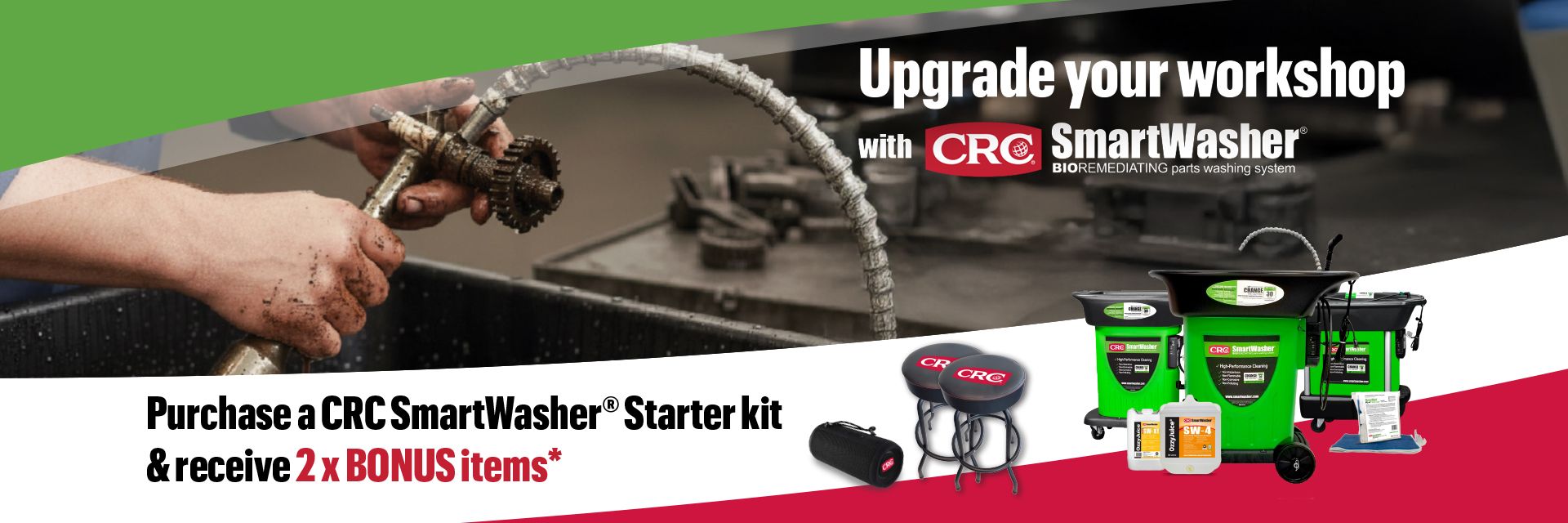 Purchase a CRC SmartWasher Starter Kit & receive 2x Bonus Items*